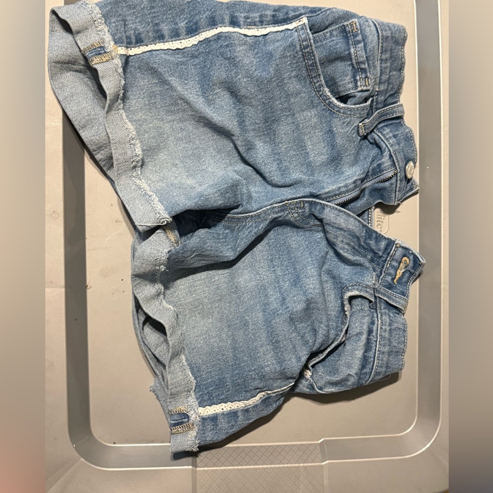 Old Navy Blue Denim Shorts with Lace Detail